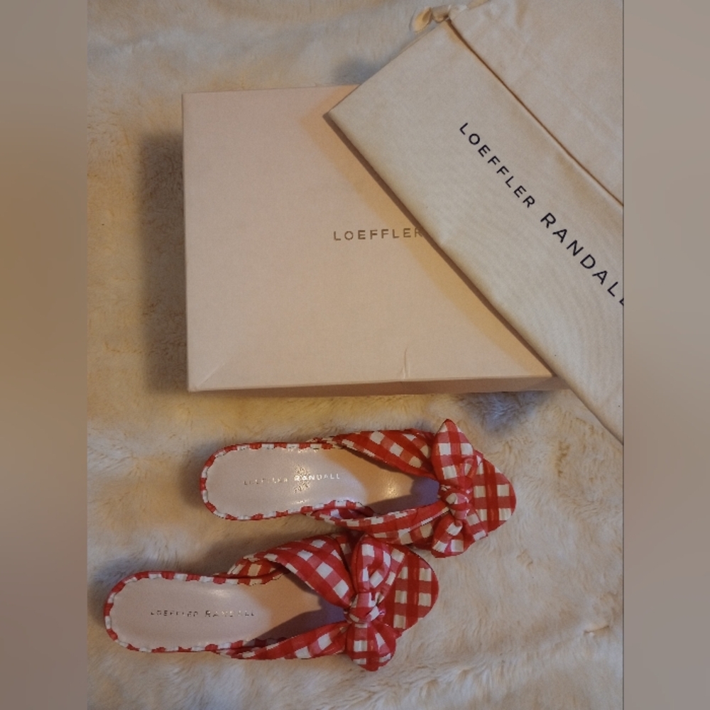 Loeffler Randall Red Gingham Kitten Heels